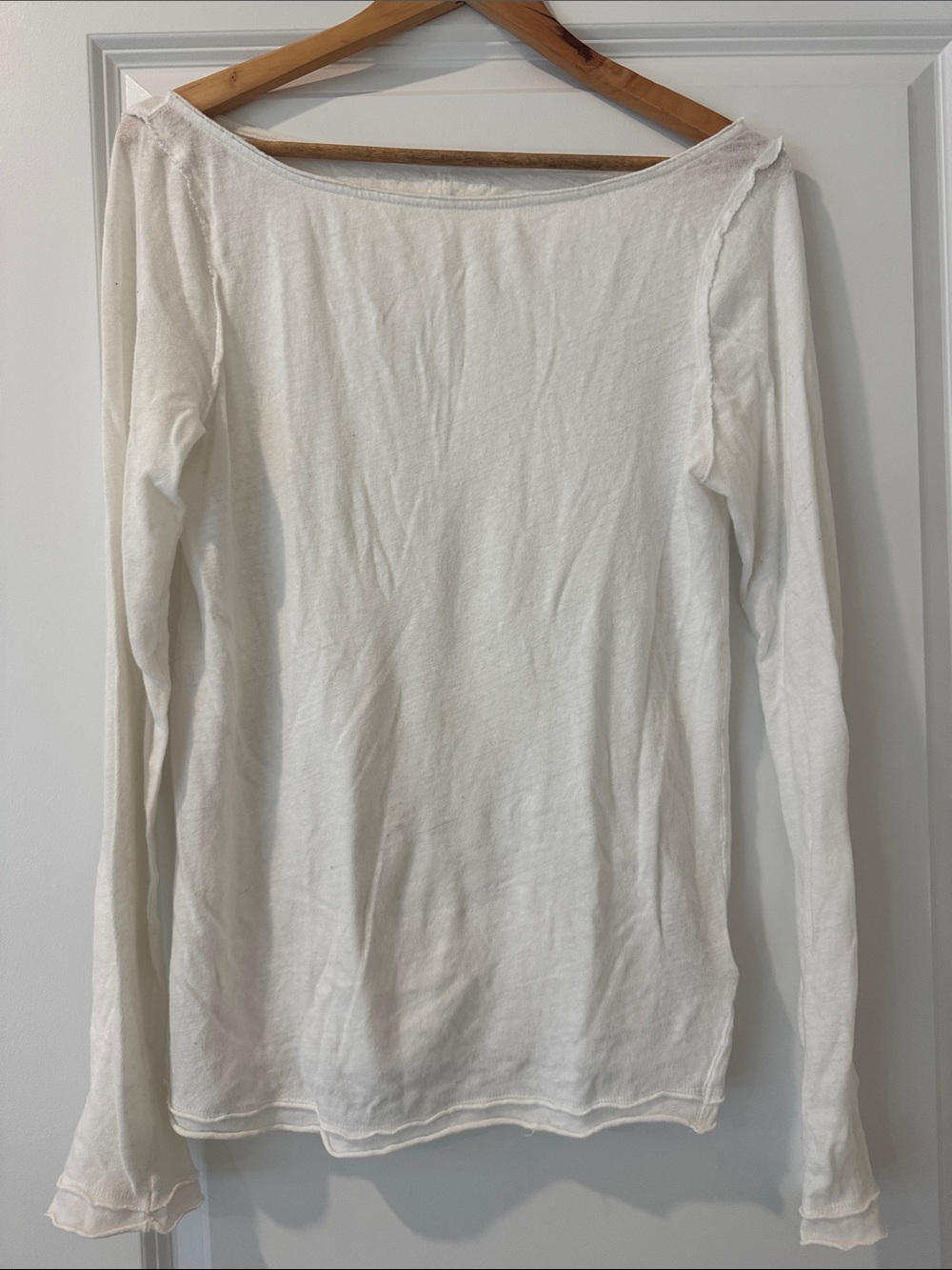 We The Free Cream Long-Sleeve Boatneck Tee